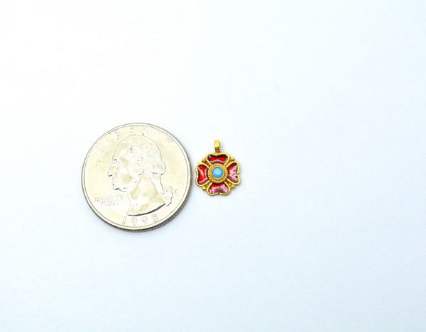 Beautiful  18K Solid Gold Charm Pendant With 12.5X10 mm Size - SGTAN-801, Sold By 1 Pcs.