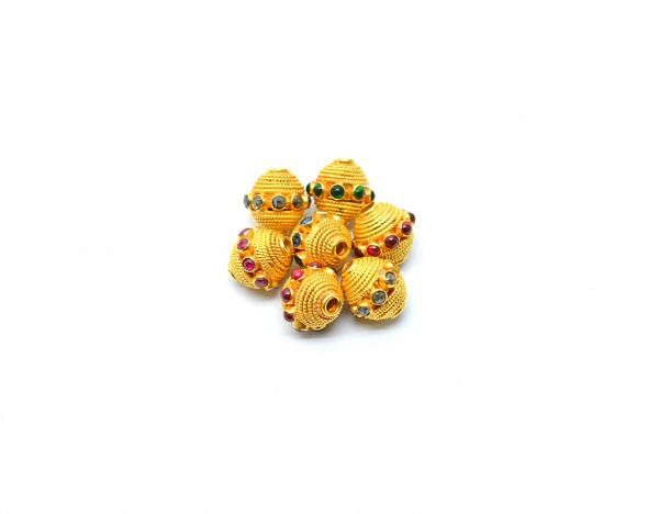  18K Solid Gold Beads in Oval Shape  With 11.5X12mm  Size   - SGTAN-0803, Sold By 1 Pcs.