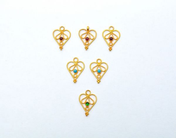  18K Solid Gold Pendant in Heart  Shape With 16X11 mm Size   - SGTAN-0809, Sold By 1 Pcs.