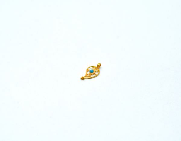 Handmade 18K Solid Gold Charm - Flowers In Shape, 15X7mm    - SGTAN-0810, Sold By 1 Pcs.