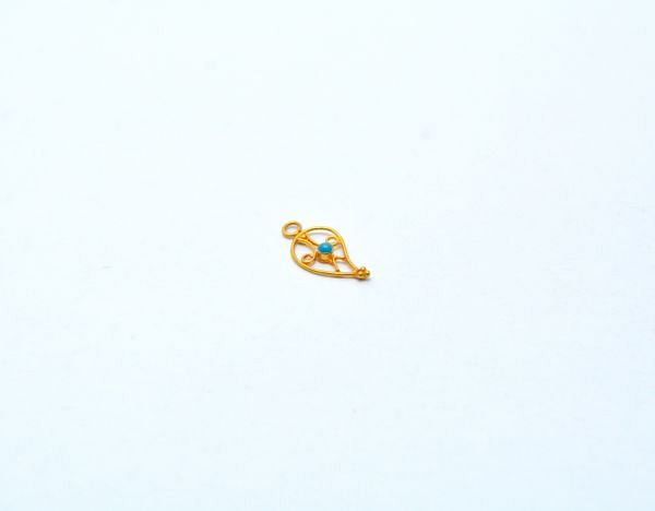 Handmade 18K Solid Gold Pendant Flower Leaves Shape - 17X9mm    - SGTAN-0812, Sold By 1 Pcs.