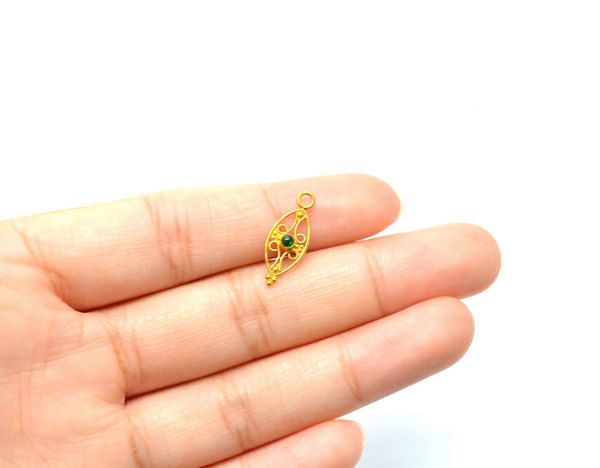 Handmade 18K Solid Gold Charm pendant  in 17X7mm Size   - SGTAN-0813, Sold By 1 Pcs.
