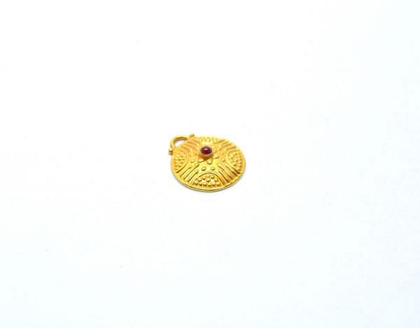 Handmade 18K Solid Gold Charm Pendant in 22X16X5mm Size   - SGTAN-0817, Sold By 1 Pcs.