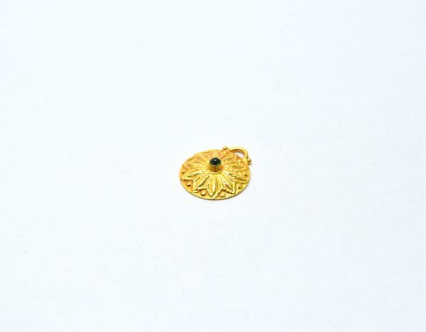 18K Solid Gold Charm Pendant in Round Shape With 18X16mm Size   - SGTAN-0818, Sold By 1 Pcs.
