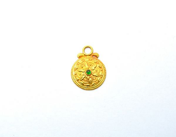 Handmade 18K Solid Gold Charm Pendant - 22X17X5 mm Size    - SGTAN-0820, Sold By 1 Pcs.