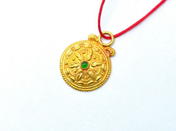 Handmade 18K Solid Gold Charm Pendant - 22X17X5 mm Size    - SGTAN-0820, Sold By 1 Pcs.