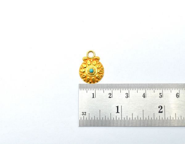  18K Solid Gold Charm Pendant  With 21X15X5mm Size   - SGTAN-0821, Sold By 1 Pcs.