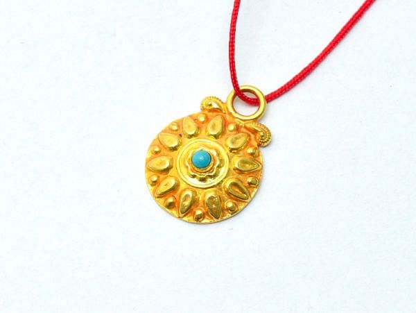  18K Solid Gold Charm Pendant  With 21X15X5mm Size   - SGTAN-0821, Sold By 1 Pcs.