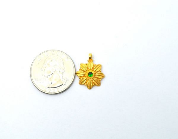 Handmade 18K Solid Gold Charm Pendant in 19X15X4mm Size   - SGTAN-0826, Sold By 1 Pcs.