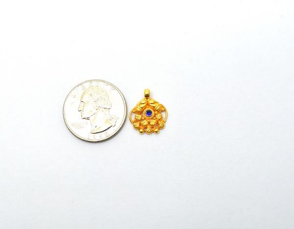  18K Solid Gold Charm Pendant in Fancy Shape With 17X14X3mm Size   - SGTAN-0828, Sold By 1 Pcs.