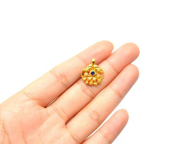  18K Solid Gold Charm Pendant in Fancy Shape With 17X14X3mm Size   - SGTAN-0828, Sold By 1 Pcs.
