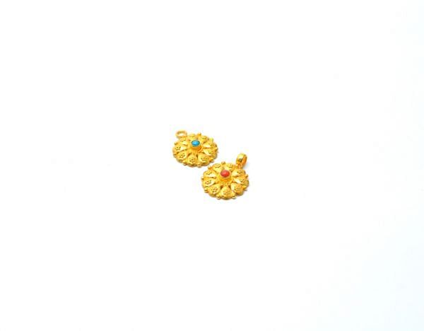 18K Solid Gold Charm Pendant in 16X12.5X3mm Size   - SGTAN-0832, Sold By 1 Pcs.