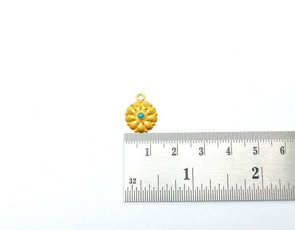  18K Solid Gold Charm Pendant in 16X12.5X3mm Size   - SGTAN-0832, Sold By 1 Pcs.