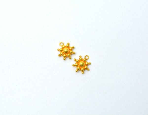  Handmade 18K Solid Gold Charm Pendant - 15X14X5 mm Size - SGTAN-836, Sold By 1 Pcs.