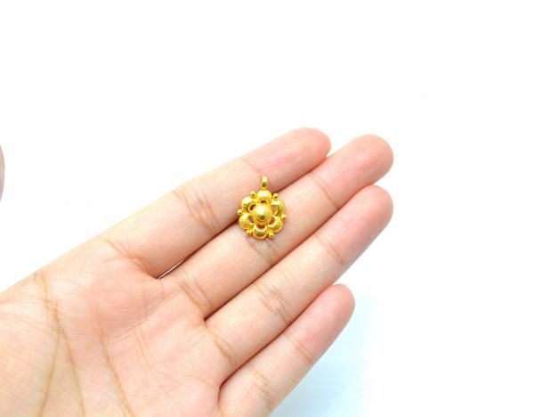  Handmade 18K Solid Gold Charm Pendant With 16X12.5X3.5 mm Size  - SGTAN-0838, Sold By 1 Pcs.