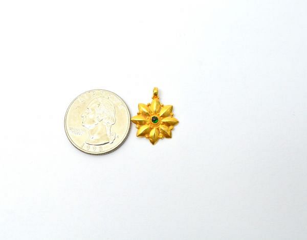  18K Solid Gold Charm Pendant in 20.5X17X4 mm Size - SGTAN-0841, Sold By 1 Pcs.