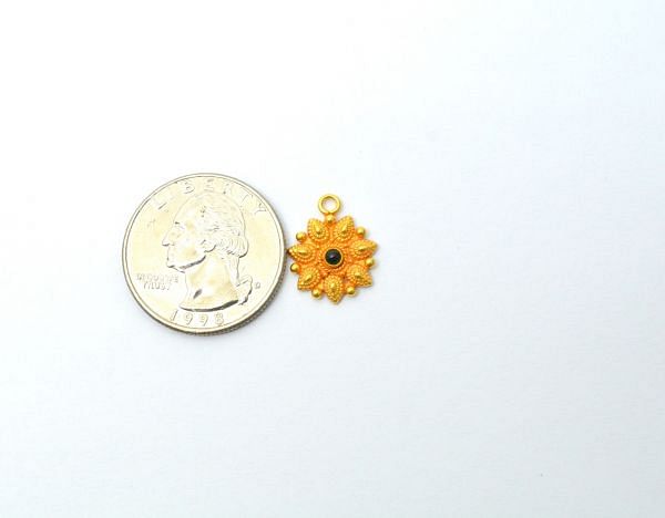  18K Solid Gold Charm Pendant - 16X13X3mm Size - SGTAN-0843, Sold By 1 Pcs.