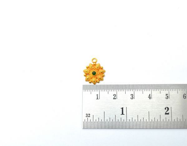  18K Solid Gold Charm Pendant - 16X13X3mm Size - SGTAN-0843, Sold By 1 Pcs.