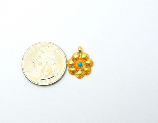  18K Solid Gold Charm Pendant With 17X14X4mm Size - SGTAN-0845, Sold By 1 Pcs.