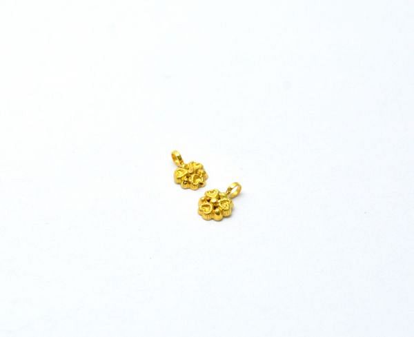 18K Solid Yellow Gold Plain  Shape  6X9X2mm Charm Pendent, SGTAN-0852, Sold by 2 Pcs.