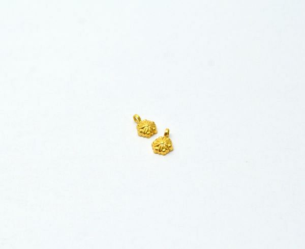  Handmade 18k Solid Gold Charm Pendant in 6X8X2mm Size, SGTAN-0853 Sold by 2 Pcs 