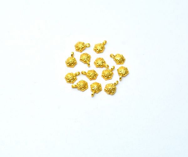  Handmade 18k Solid Gold Charm Pendant in 6X8X2mm Size, SGTAN-0853 Sold by 2 Pcs 