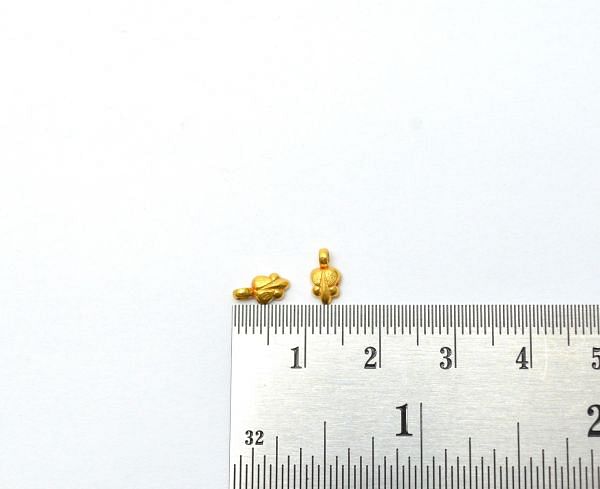 Handmade 18k Solid Gold Charm Pendant - 8X4X2mm Size  - SGTAN-0857 Sold By 2 Pcs