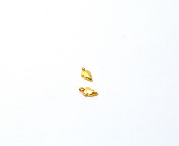  18K Solid Gold Charm Pendant in Flower Leaves Shape - 11X6X2mm  - SGTAN-0858, Sold By 1 Pcs.