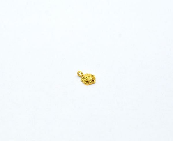  Handmade 18k Solid Gold Charm Pendant - Flower in Shape , 10X7X2mm Size  - SGTAN-0861 Sold by 2 Pcs 