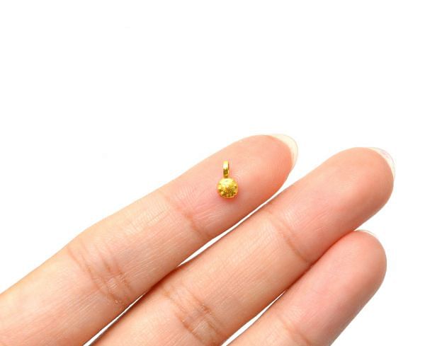  Handmade 18k Solid Gold Charm Pendant With 3X6X1mm Size  - SGTAN-0863 Sold by 4 Pcs