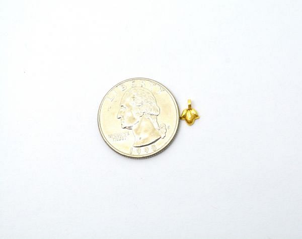 Beautiful  18k Solid Gold Charm Pendant - Flower in Shape , 8X6X2 mm Size - SGTAN-0864 Sold by 2 Pcs 