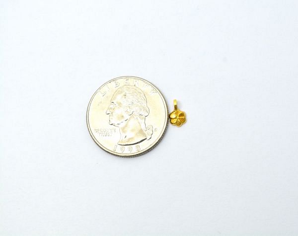  Handmade 18k Solid Gold Charm Pendant - Flower in Shape , 8X5X1.5mm - SGTAN-0869 Sold by 2 Pcs