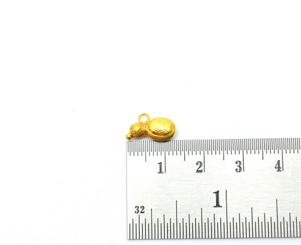Plain  18K Solid Gold Charm Pendant - 13X5X8mm Size  - SGTAN-0875, Sold By 1 Pcs.