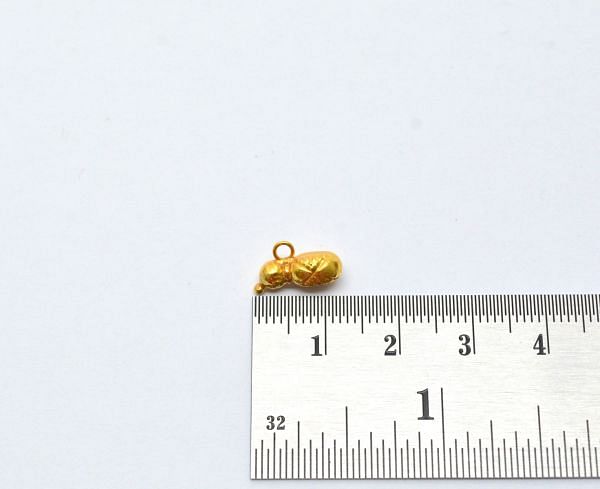  Handmade 18K Solid Gold Charm Pendant - Bottle in Shape , 12X8X5mm   - SGTAN-0878, Sold By 1 Pcs.