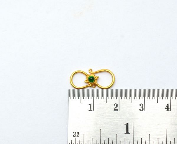 Beautiful  18K Solid Gold S-Clasp Lock Pendant in 17X8X3.5mm Size  - SGTAN-0886, Sold By 1 Pcs.