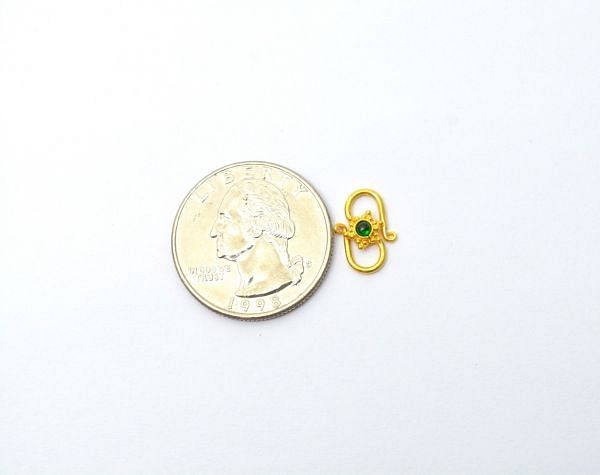 Gorgeous  18K Solid Gold Charm Pendant in S-Clasp Shape , 12.5x8X3.5mm Size - SGTAN-0887, Sold By 1 Pcs.