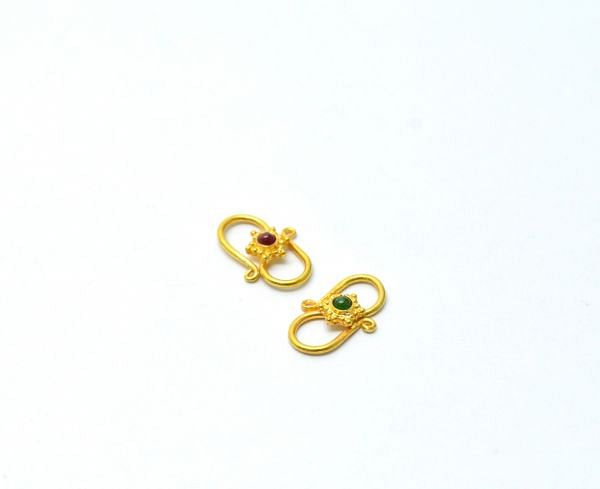  Stunning 18K Solid Gold Charm S-Clasp Pendant With 15X8.5X3.5mm Size - SGTAN-0888, Sold By 1 Pcs.