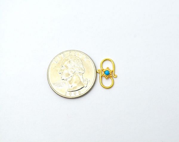 Stunning 18K Solid Gold Charm S-Clasp Pendant With 15X8.5X3.5mm Size - SGTAN-0888, Sold By 1 Pcs.