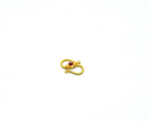 Amazing 18K Yellow Gold Handmade S-Clasp With Hydro stones. Beautiful S-Clasp Lock Studded With Stones in .Sold by 1 pcs