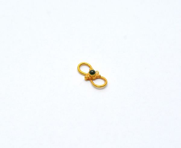 Amazing 18K Yellow Gold Handmade S-Clasp With Hydro Stones. Beautiful S-Clasp Lock studded with Stones .Sold by 1 pcs