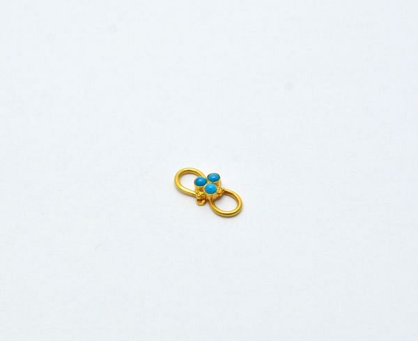 Beautiful 18k Solid Yellow Gold S-Clasp With Hydro Stones. Handmade And Very Lightweight 18k Gold S-Clasp. Sold By 1 pcs