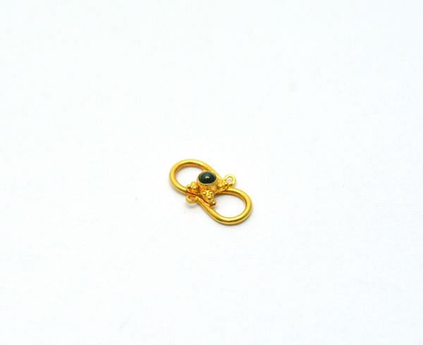 Amazingly Handmade 18k Solid Yellow Gold Fancy S- Clasp Lock Studded With Hydro Stones. Beautiful S-Clasp, Sold By 1pcs