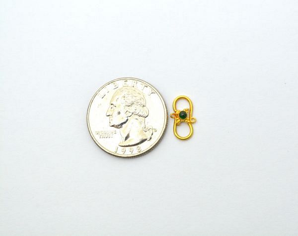 Amazingly Handmade 18k Solid Yellow Gold Fancy S- Clasp Lock Studded With Hydro Stones. Beautiful S-Clasp, Sold By 1pcs