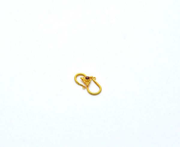 Amazing 18K Yellow Gold Handmade S-Clasp With Hydro Stones  Beautiful.Sold by 1 pcs