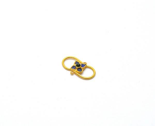  Fancy S-Clasp Lock Studded With Hydro Stones. Beautiful S- Clasp in 18k Solid Gold. Sold By 1pcs