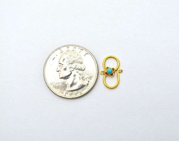  Handmade S-Clasp With Hydro Stones. Beautiful S-Clasp Lock studded with Stones in Solid 18k Yellow Gold. Sold by 1 pcs
