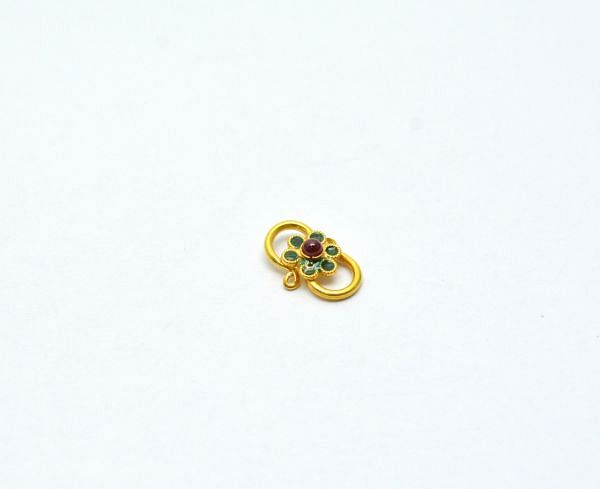  18k Solid Yellow Gold S-Clasp With Hydro Stones. Handmade And Very Lightweight. Sold By 1 pcs