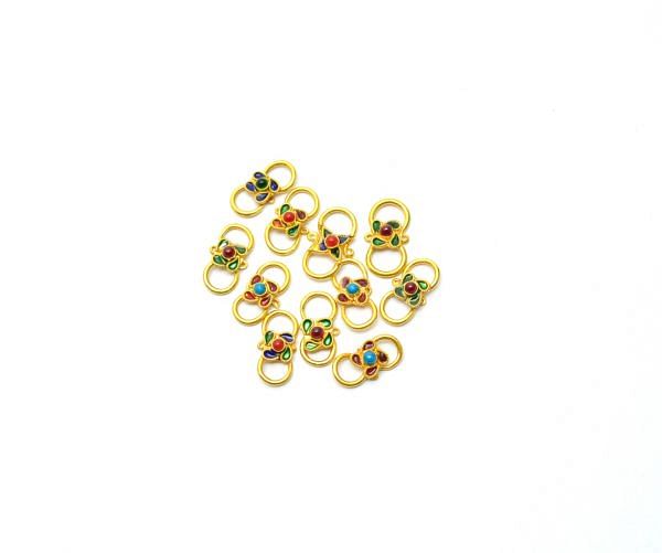  Handmade 18k Solid Yellow Gold Fancy S- Clasp Lock Studded With Hydro Stones. Beautiful S-Clasp, Sold By 1pcs