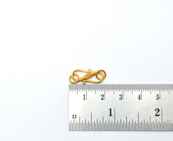 Beautiful 18k Solid Yellow Gold S-Clasp. 18X9mm Handmade And Very Lightweight 18k Gold S-Clasp in Shiny Finish. Sold By 1 pcs