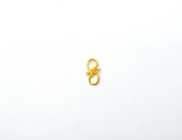 Amazingly Handmade 18k Solid Yellow Gold S- Clasp Lock in Shiny Finish. Beautiful 12X6.5X3 mm S-Clasp in 18k Solid Gold, Sold By 1pcs